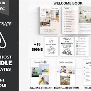 Editable Airbnb Host Bundle Template: Welcome Book, Cleaning Checklist (PDF File)