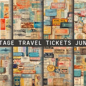 Vintage Travel Tickets Clipart: Junk Journal Pages (Digital Download)
