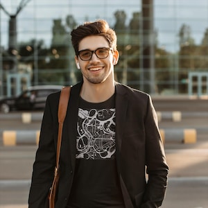 Serpent Grid T-Shirt | Abstract Snake Pattern Tee, Cosmic Geometry Shirt