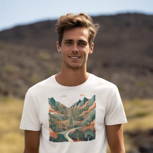 Abstract Forest T-Shirt | Nature-Inspired Minimal Landscape Tee