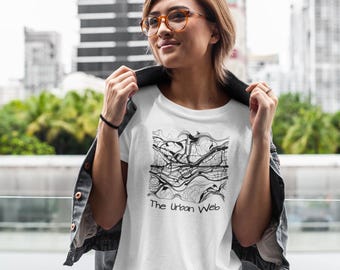 The Urban Web T-Shirt | Abstract City Grid Art Tee