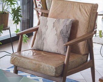 Kissenbezug aus Wildlederimitat, Bio-Design „Bark Renewal“, neutral, 45,7 x 45,7 cm