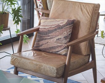 Giraffe Woven Pillow: Boho Safari Throw Pillow, Earth Tones