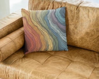 Boho Faux Suede Pillow Cover: Abstract Pattern Cushion Cover