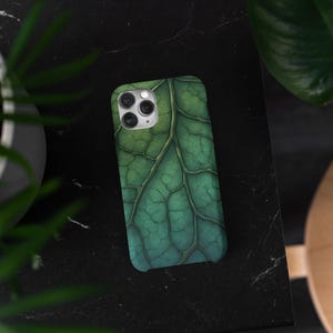 Leaf Pattern MagSafe Tough Case - Nature-Inspired Phone Cover, Eco Aesthetic Gift, Sustainable Design, Forest Green Tech Accessory
