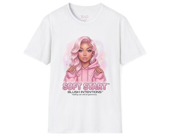 Soft Start Pink Hoodie Girl T-Shirt | Pastel, Blush Intentions Design
