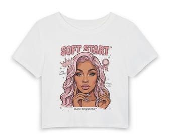 Soft Start Pink Ribbon Illustration Women's Baby Tee | Breast Cancer Awareness