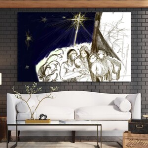 The Birth of Christ - Christian Digital Wall Art  | Religious Christmas Home Decor | Instant Download | No AI Used