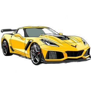 Corvette Clipart | PNG SVG JPG | High-Quality | Sublimation | Corvette Car | Digital Download | Printable | Transparent | Supercar Clipart