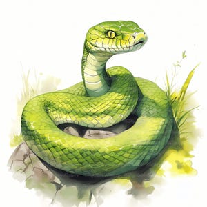 Printable watercolor snake clipart png Snake clipart print for card making scrapbooking junk journal
