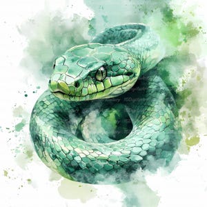 Watercolor snake clipart Printable snake clipart for Card making Scrapbooking Junk journal Digital crafts