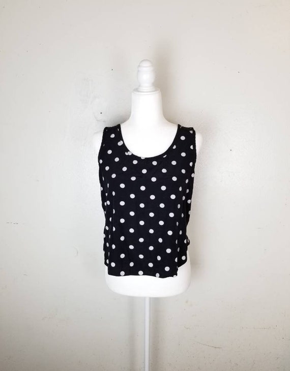 black polka dot tank top