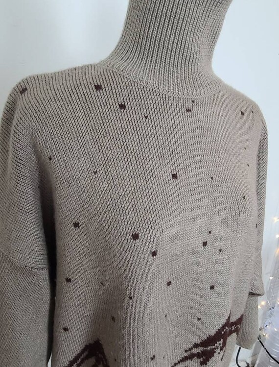 Vintage nordic turtleneck sweater earth toned swe… - image 3