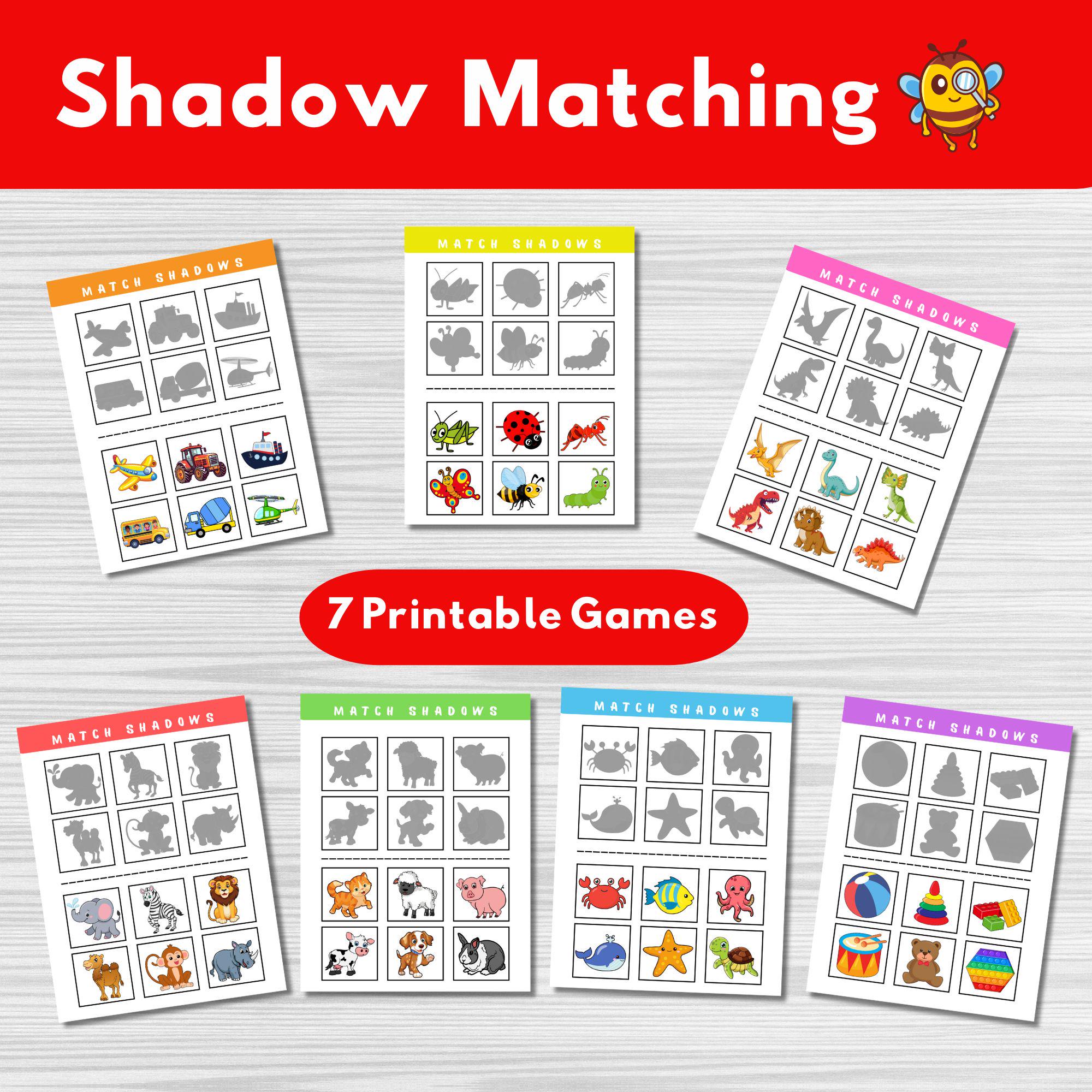 Shadow Matching Game Printable: Preschool Montessori Activity (PDF ...