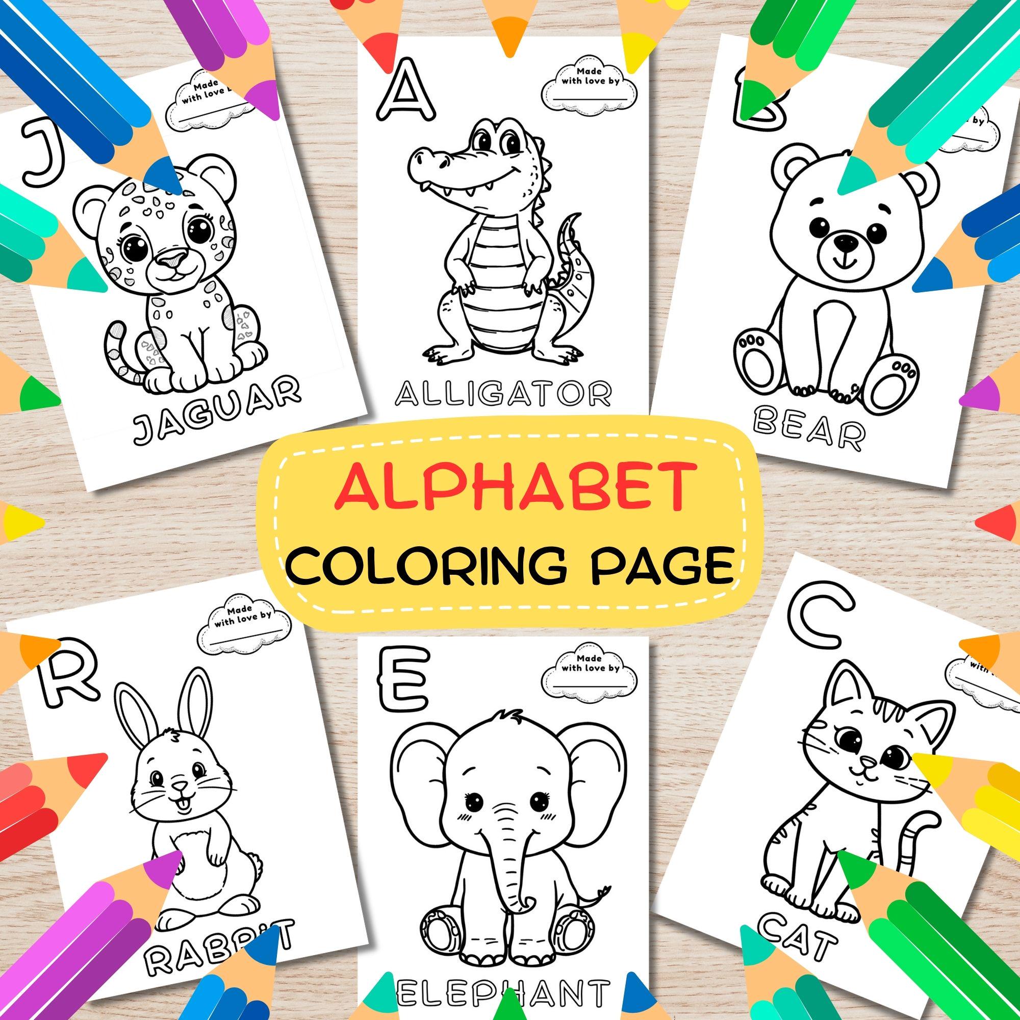 Animal Alphabet Coloring Book | Printable ABC Worksheets (PDF) - Etsy