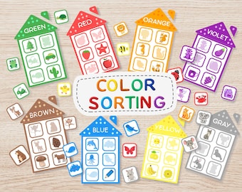 Montessori Color Sorting Game | Preschool Learning Activity (Digital Download)