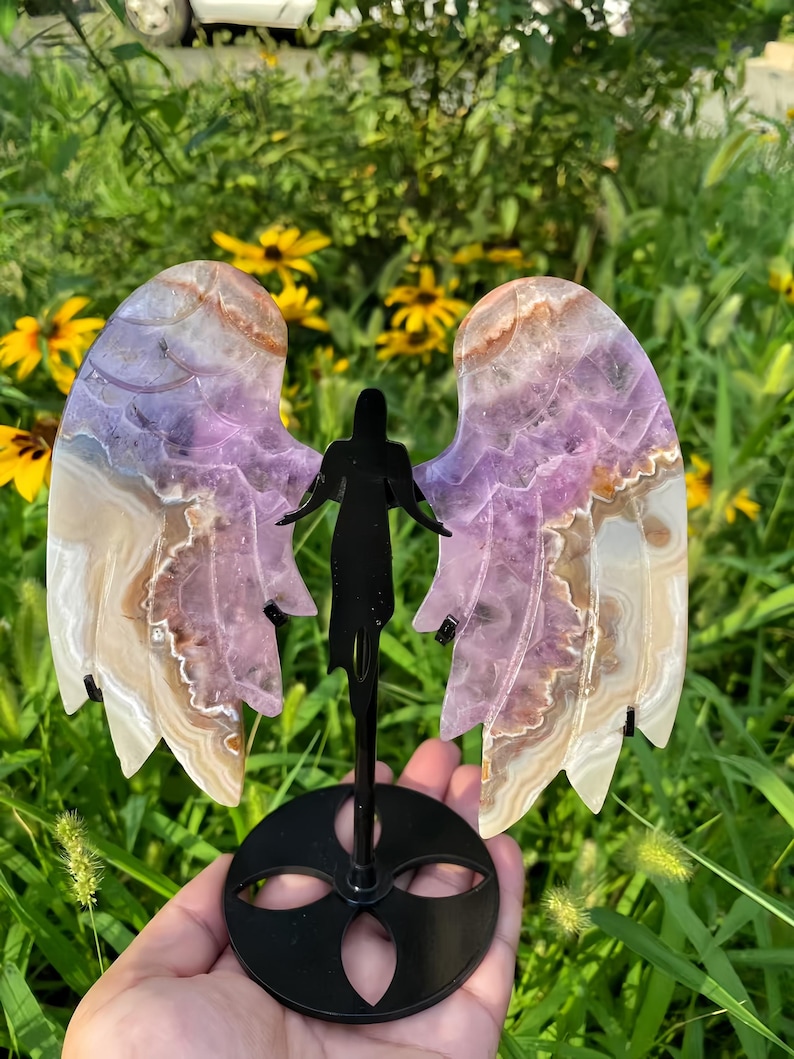 crystal healing
animal carving
eagle claw
reiki crystal tool
totem carving
energy talisman
stone animal
meditation stone
carved crystal
birthstone gift
energy crystal
Angel Wings
Amethyst Agate