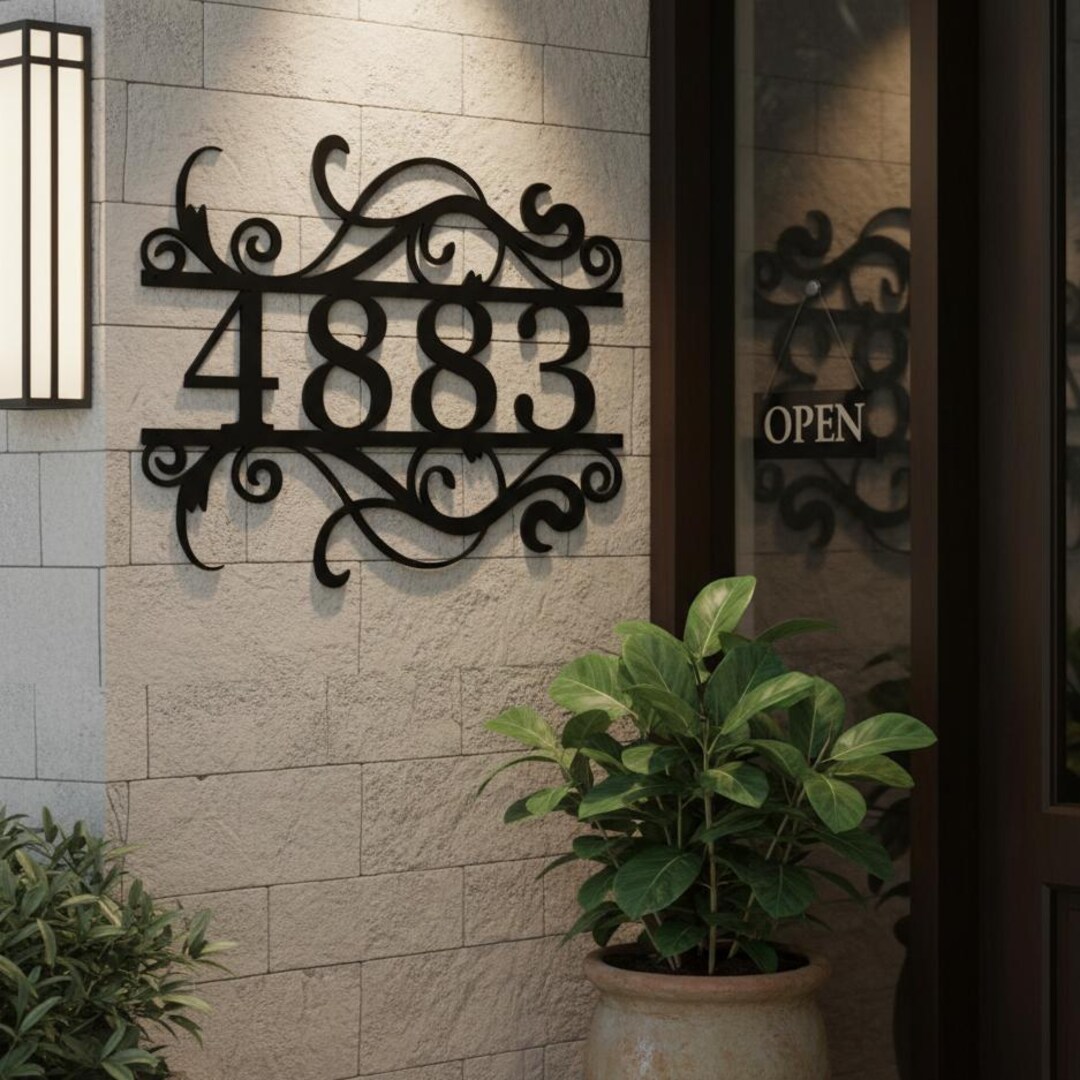 Custom Address Number Sign,personalized House Number Decor,decorative ...