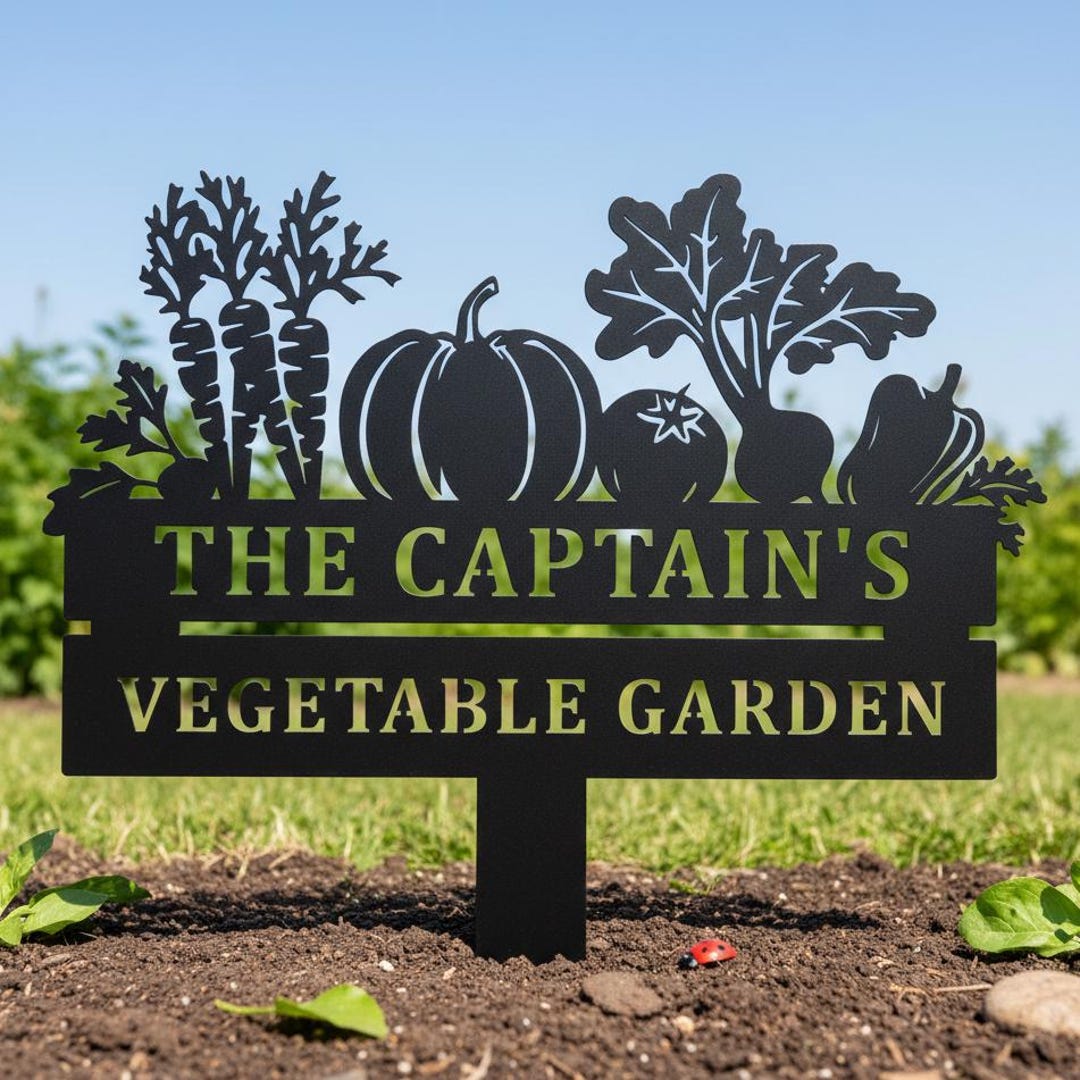 Vegetable Sign Custom Vegetable Garden Sign,personalized Garden Name Sign,metal Veggie ...