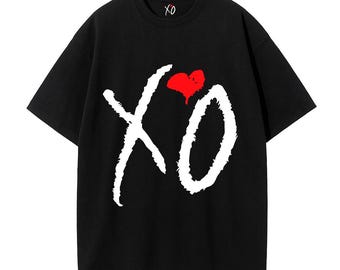 The Weeknd XO Logo Kiss Land Relaxed Fit T Shirt | XO Graphic Tee | 100 Cotton Music Merch Concert Fan Apparel Starboy Trilogy