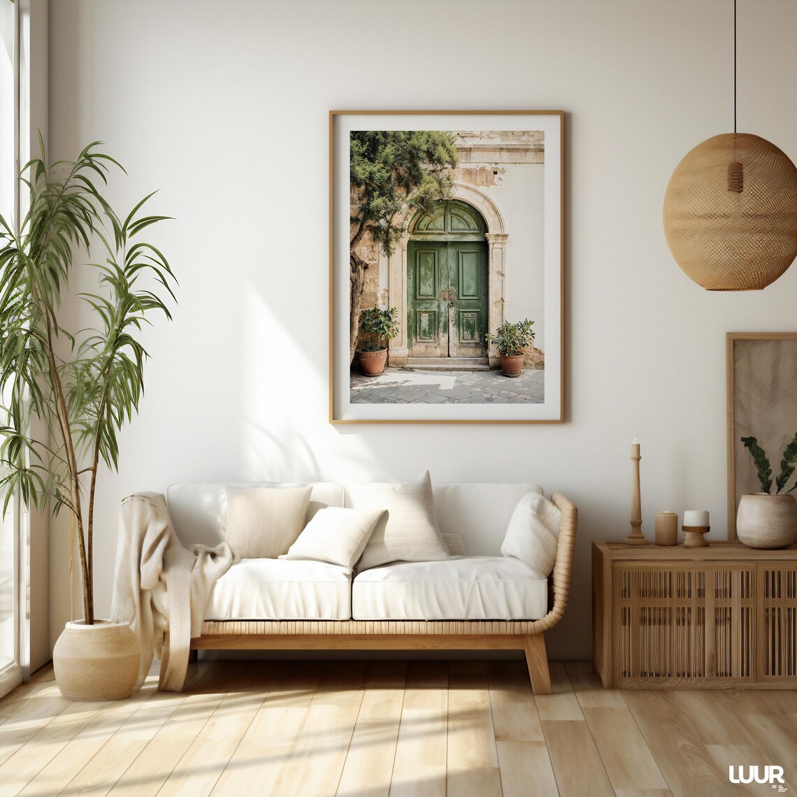 Curated visual reference: Fresh Look at Boho Wall Art Printable Green Door In Mallorca Poster Abstract