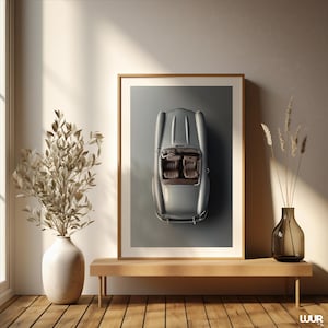 Car Poster, Mercedes Benz SL 300 Roadster 1957 Wall Art, Vintage Car Wall Decor, Printable Car Poster for Garage or Home, Digital Print