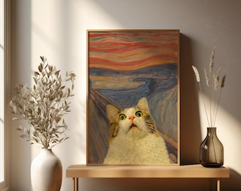 Cat Poster, Funny Cat Wall Art Printable, The Meow Cat Poster, Animal Wall Art for Home Decor, Digital Print, Funny Cat Print for Cat Lovers