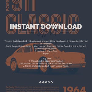 Porsche Wall Art, Classic 911 Print, Retro Car Poster, Vintage Sports Car Artwork, Minimal Red Automotive Decor, Digital Download
