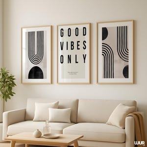A contemporary set of 3 prints featuring abstract line art and a strong motivational quote, designed to elevate Scandinavian and modern interiors. These printable artworks offer a cohesive look with their neutral palette and geometric flow. Perfect for gallery walls in homes, offices, creative studios, or cozy reading spaces.