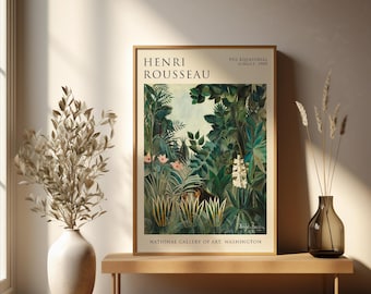 Botanical Wall Art, Abstract Green Vintage Botanical Poster, Art Deco Wall Decor, Botanical Home Decor Digital Print, Gallery Wall Art