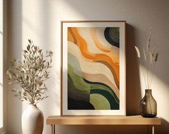 Abstract Wall Art Printable, Colorful Forest-Inspired Fabric Texture Print, Modern Gallery Art Download, Living Room Wall Art, Digital Print