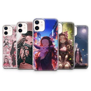 Demon Slayer Phone Case Manga Nezuko Cover for iPhone 16Plus, 15, 14, 13, 12, Samsung S25+, S24, S23Fe, S22, A16, A55, A25, Pixel 9, 8A