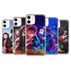 Demon Slayer Phone Case Tanjiro Nezuko Cover for iPhone 16Plus, 15, 14, 13, 12, Samsung S25+, S24, S23Fe, S22, A16, A55, A25, Pixel 9, 8A