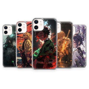 Demon Slayer Phone Case Rengoku Tanjiro Cover for iPhone 16Plus, 15, 14, 13, 12, Samsung S25+, S24, S23Fe, S22, A16, A55, A25, Pixel 9, 8A