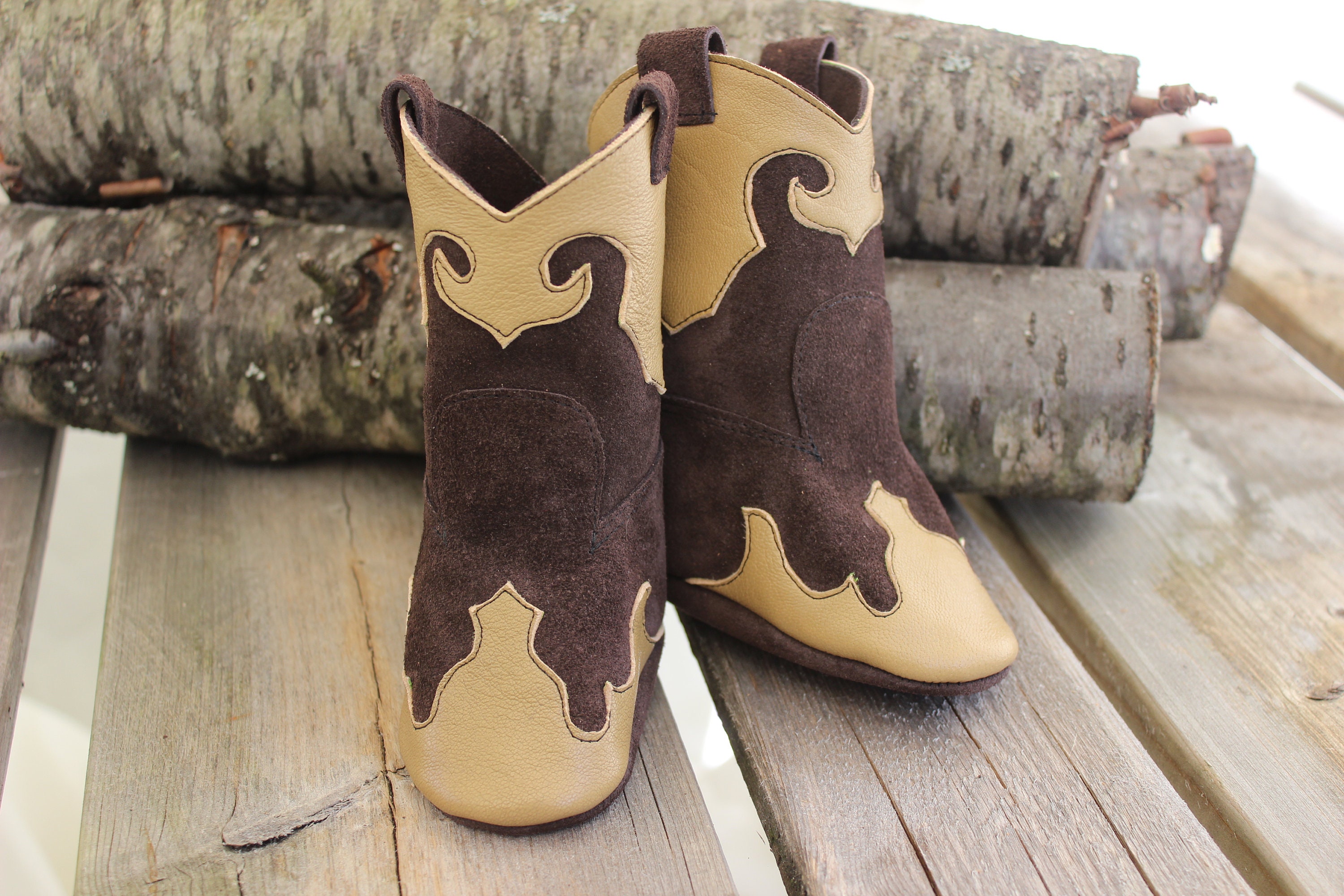 Genuine Leather Baby Cowboy Booties Baby Announcement Prop Etsy