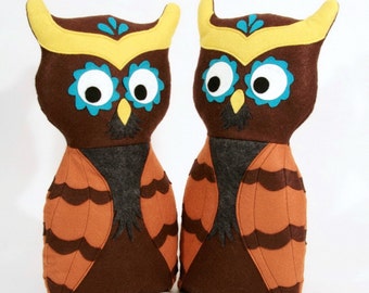 Owl Handmade Huggable Plush- Ready to Ship- Teetoo