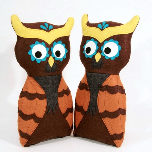 Owl Handmade Huggable Plush- Ready to Ship- Teetoo
