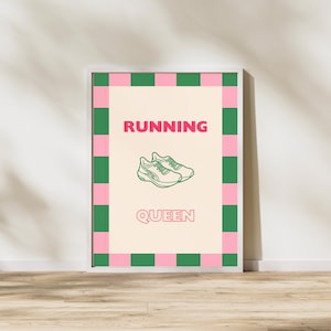Decorazione murale Running Queen, decorazione astratta motivazionale audace per corridori, regalo per il fitness, decorazione per palestra, regalo per corridori che corrono