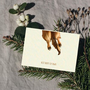 Biglietto divertente da stampare – Best Booty in Town – Cane che fa lo “sploot” – Download digitale con busta stampabile