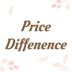 May include: A white background with the words "Price Difference" in a brown, elegant font. Delicate pink floral accents are scattered around the text, creating a soft, inviting aesthetic.
