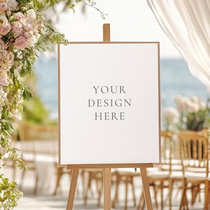 Large Portrait Sign Easel Mockup, PSD Smart Object Mockup, Welcome Sign Poster Mockup, Seating Chart Mockup, Digital Template Product Image