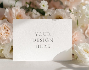 5x7 Landscape Invitation Mockup: PSD Smart Object (Digital Download)