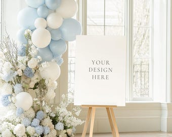 Portrait Schild Staffelei Mockup: PSD Smart Objekt (Digitaler Download)