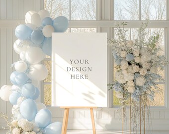 Portrait Schild Staffelei Mockup: PSD Smart Objekt (Digitaler Download)