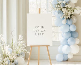 Portrait Schild Staffelei Mockup: PSD Smart Objekt (Digitaler Download)