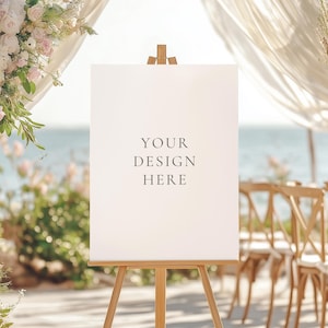Large Portrait Sign Easel Mockup, PSD Smart Object Mockup, Welcome Sign Poster Mockup, Seating Chart Mockup, Digital Template Product Image