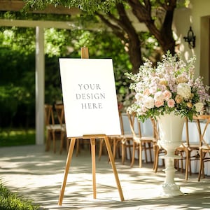 Large Portrait Sign Easel Mockup, PSD Smart Object Mockup, Welcome Sign Poster Mockup, Seating Chart Mockup, Digital Template Product Image