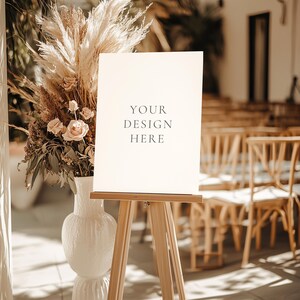 Large Portrait Sign Easel Mockup, PSD Smart Object Mockup, Welcome Sign Poster Mockup, Seating Chart Mockup, Digital Template Product Image
