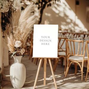 Large Portrait Sign Easel Mockup, PSD Smart Object Mockup, Welcome Sign Poster Mockup, Seating Chart Mockup, Digital Template Product Image