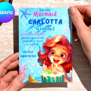 Little Mermaid Invitation Little Mermaid Birthday Invitation Ariel Birthday Invitation Little Mermaid Party Invite EDITABLE Instant Digital